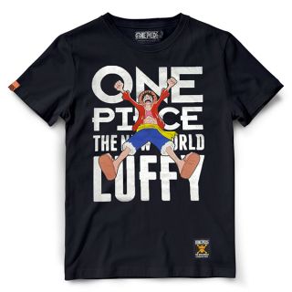 เสื้อยืดผ้าฝ้ายพรีเมี่ยมเสื้อยืดวันพีช One piece 226 Luffy  สีดำ/สีกรม