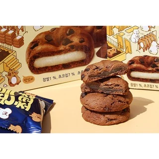 ขนมคุกกี้ต๊อก 90g 240g ไส้ต๊อกนุ่มหนึบ ขนมต๊อก ขนมต๊อกคุ๊กกี้ ขนมเกาหลี คุ๊กกี้เกาหลี 쫀득 초코칩