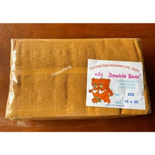 ผ้าขนหนู ตราหมีคู่ & Flower ขนาด 15x30 นิ้ว 1 โหล (12 ผืน) Cotton 100% ผ้านุ่ม ซับน้ำดี ไม่เป็นขุย ผลิตในประเทศไทย