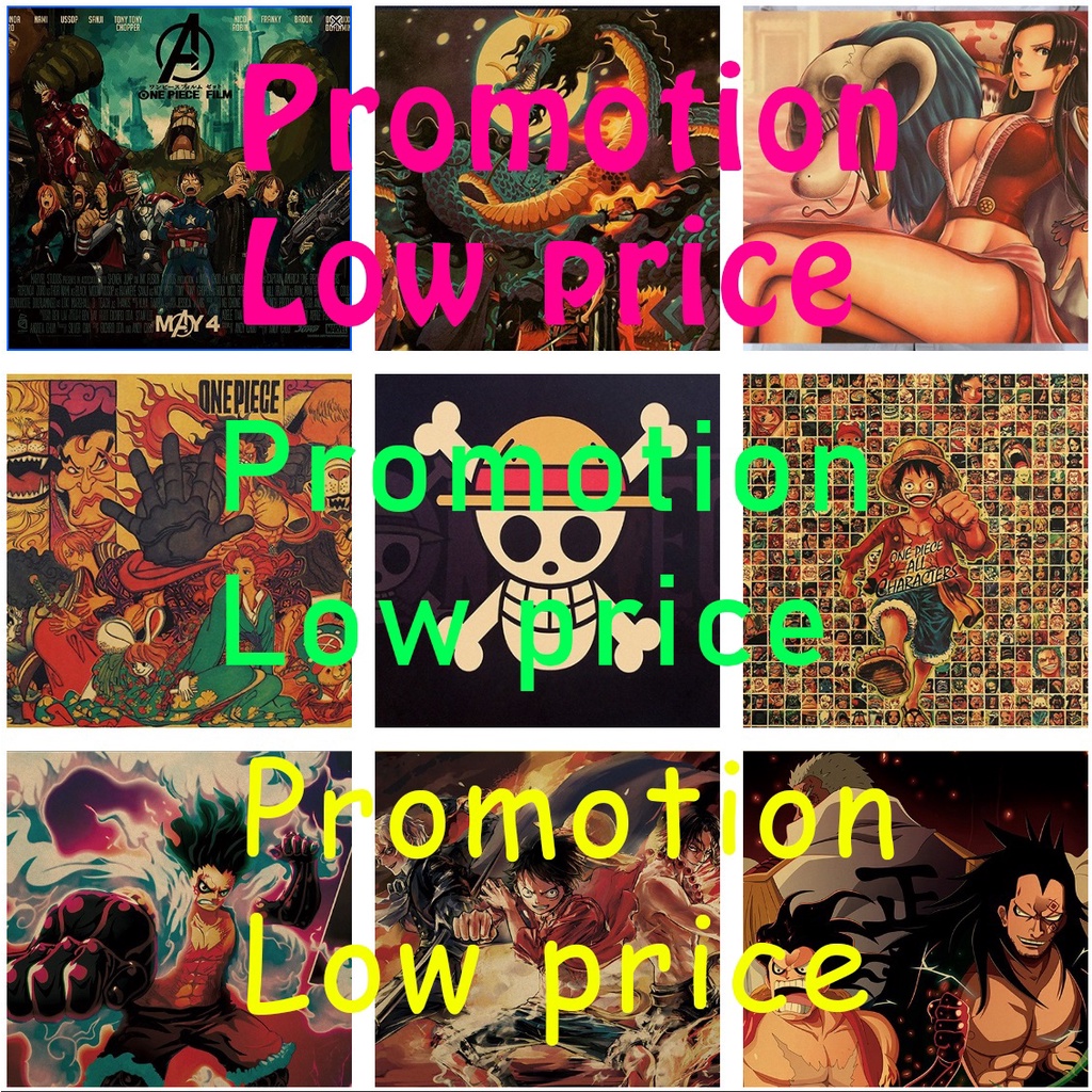 Promotion โปสเตอร์อนิเมะ naruto one piece luffy Bar Cafe Decor Dormitoty Room Wall art รูปแบบผ้าใบพิมพ์ตัวเลือกใดๆ!