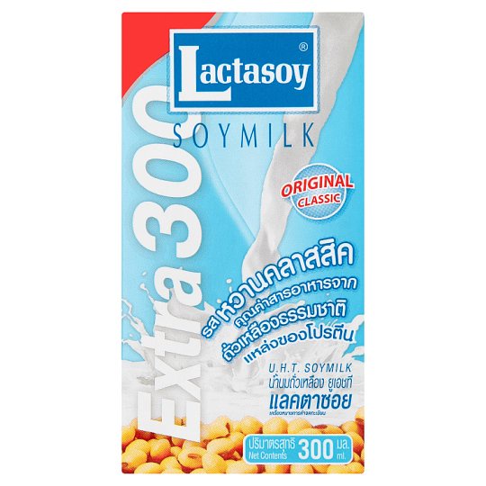 🔥*พร้อมส่ง*🔥 แลคตาซอย น้ำนมถั่วเหลือง รสหวานคลาสสิค 300มล. Lactasoy Original Classic Flavour UHT Soy Milk 300ml