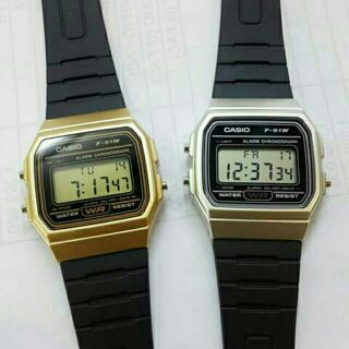 Casio แท้100% รุ่น F-91WM สายเรซิ่น ยอดนิยม