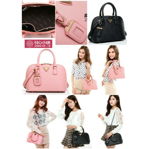 ☑️ถูกที่สุดในโลก กระเป๋าสะพาย Classic Brand AXIXI Bag สีดำ และ สีชมพู กระเป๋าแฟชั่น 10676