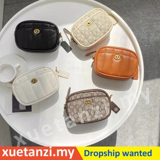 COACH C4814 C5275 กระเป๋าสตรีแฟชั่นกระเป๋าสะพายไหล่คลาสสิกโซ่ประณีตกระเป๋าเค้กกลม