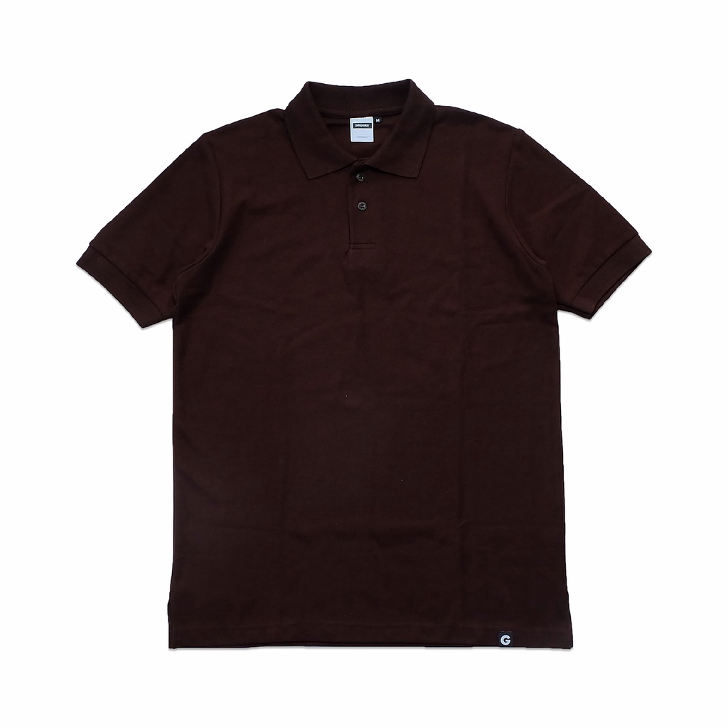 Crazypolos Cotton CVC Pique Knit 24s เสื้อยืดคอปกสีน้ําตาล