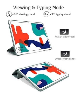 กรณี Huawei MatePad T10s 10.1" AGS3-L09/AGS3-W09 2022 Folding Stand Cover for Huawei T10 9.7" AGR-L09/W09 กรณีซิลิโคนที่ยืดหยุ่นนุ่ม TPU