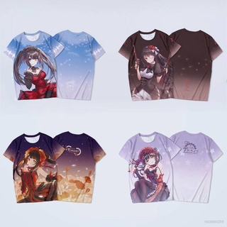 Czq# เสื้อยืดแขนสั้นพิมพ์ลายการ์ตูน Tokisaki Kurumi Nightmare แฟชั่นสตรี