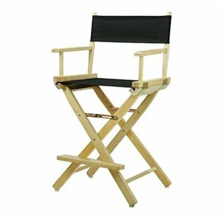 เก้าอี้ไดเร็คเตอร์ แท้100% 24 inch Director Chair (Natural Frame with Black Canvas) 100% Solid Wood  (220-00)