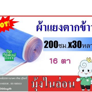 ผ้าแยงเขียว (200ซม.x30หลา) ผ้าลาน ผ้าลานตากข้าว ตาข่ายมุ้ง มุ้งไนล่อน ผ้ามุ้งเขียว