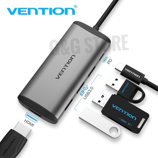 (ส่งจากไทย🇹🇭)Vention Adapter Hub Type C 5 in 1 4K HDMI USB 3.0 อแด็ปเตอร์ สำหรับMacbook/PC/มือถือ