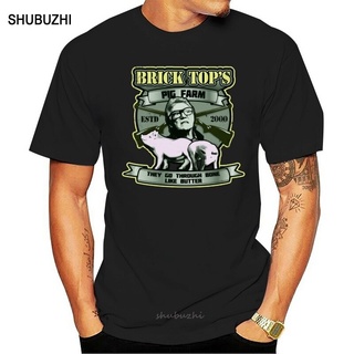 เสื้อยืด พิมพ์ลายหมู Bricktops ฟาร์ม สําหรับผู้ชาย   เสื้อยืด พิมพ์ลายอิฐ Snatch