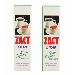 ยาสีฟันขจัดคราบ สำหรับผู้ดื่มชา/กาแฟ แซ็คท์ Zact 160 กรัม (เขียว) x 2 หลอด