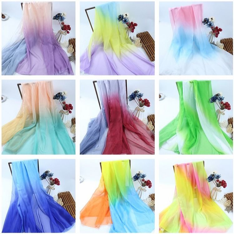 [สีแดงพลัม] Ys ผ้าชีฟองไล่ระดับสี ไขว้กัน สไตล์จีน ผ้าชีฟอง เครื่องแต่งกายบนเวที ผ้าเครื่องแต่งกายโบราณ ผ้าพันคอผ้าไหม Hanfu