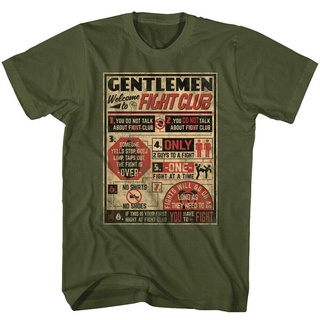 เสื้อยืดผ้าฝ้าย เสื้อยืด พิมพ์ลายโปสเตอร์ Fight Club Gentlemens Rules ของขวัญ สําหรับผู้ชาย