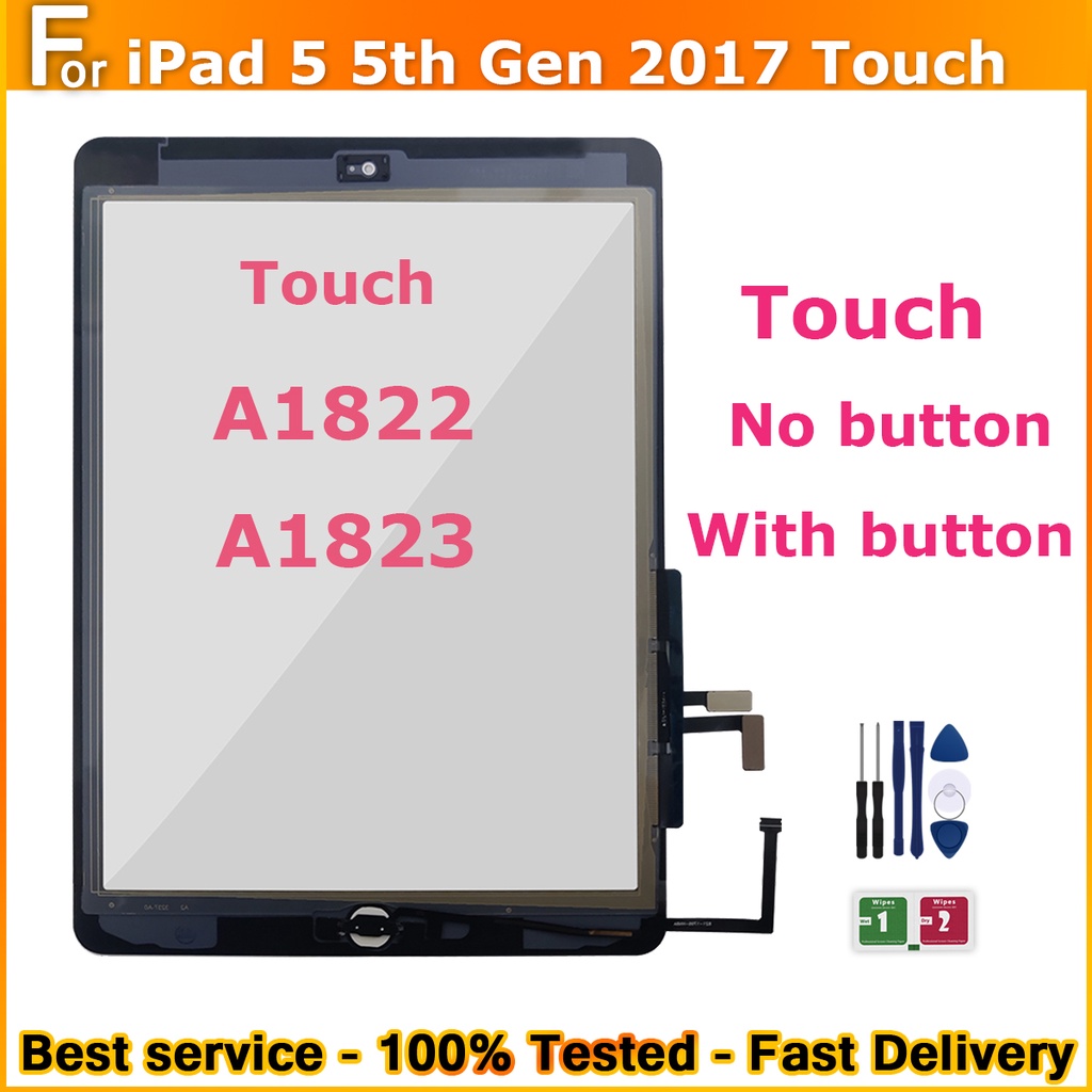 9.7" NEW For iPad 5 5th Gen 2017 A1822 A1823 touch screen digitizer replacemen with/without buttons For iPad 5 Touc