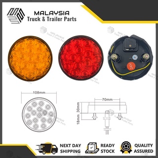 โคมไฟ LED SD-6004 24V 16LED สีแดง สําหรับติดท้ายรถยนต์ รถบรรทุก