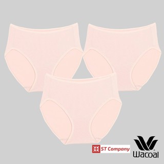 กางเกงใน Wacoal Goodly Panty ทรง Half (ครึ่งตัว) 3 ชิ้น สีเบจ (BE) รุ่น WU3287 ขอบเรียบ ทรง บิกินี่ วาโก้ หญิง ผู้หญิง