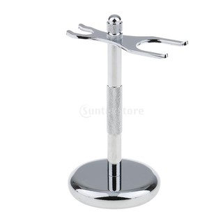 Double ends Shaving Brush Holder Safety Razor Shaving Stand Stainless Steel