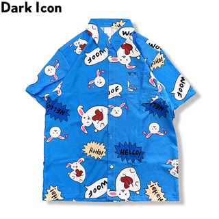 เสื้อเชิ้ต พิมพ์ลาย DARK ICON เหมาะกับเดินชายหาด แฟชั่นฤดูร้อน สไตล์ฮิปฮอป สําหรับผู้ชาย