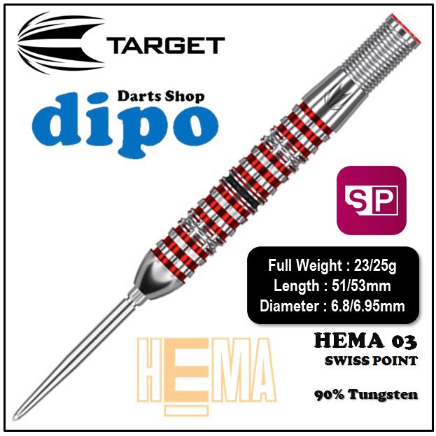 TARGET Swiss Steel Darts - HEMA 03 SP (90% Tungsten)