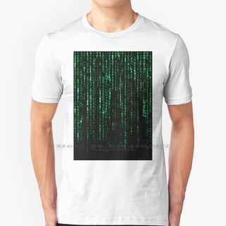 เสื้อยืดผ้าฝ้ายพิมพ์ลายขายดี Matrix code เสื้อยืด ผ้าฝ้ายแท้ 100% พิมพ์ลาย Neo Keanu Reeves