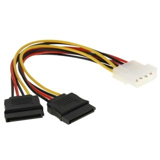 สายแปลง Power SATA 1ออก2 (Molex 4 pin to 2x15Pin SATA Power cable)