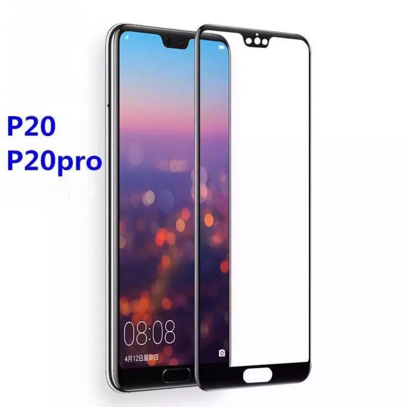ฟิล์มกระจกนิรภัย เต็มจอ Huawei P20 / P20pro ฟิล์มเต็มจอ ขอบดำ ฟิล์มกันกระแทก ฟิล์มกันจอแตก คุณภาพสูง