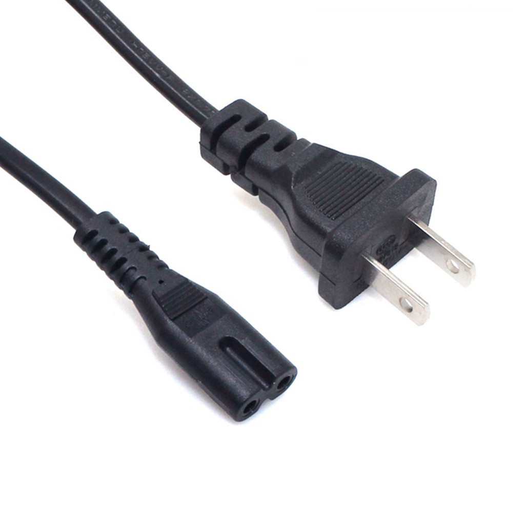Universal 2pin Male to IEC 320 C7 Firgure 8 สายไฟสีดํา 1.5 ม