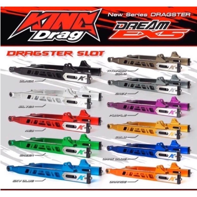 SWING ARM EX5 DREAM + 2 inci King Dragster Slot Alloy Shadow Hi Power Class Wave