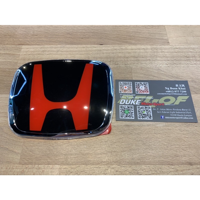 1 x H S5t E11 117 มม.x 95 มม.สีดํา/สีแดง ABS โลโก้รถ Auto Emblem Badge สติกเกอร์รูปลอกสําหรับ Honda