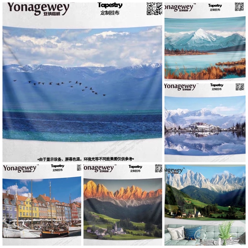 (พรีออเดอร์)โปสเตอร์ผ้า poster fabric Landscape view fabric ผ้าตกแต่งห้อง