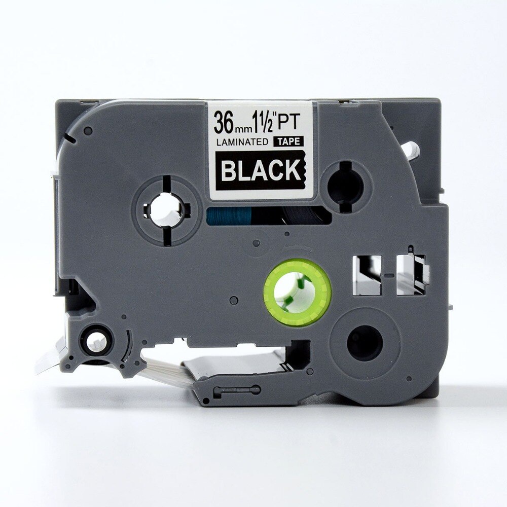 Compatible TZ tape TZ-365 tze365 tz365 tze 365 White on Black P-touch label