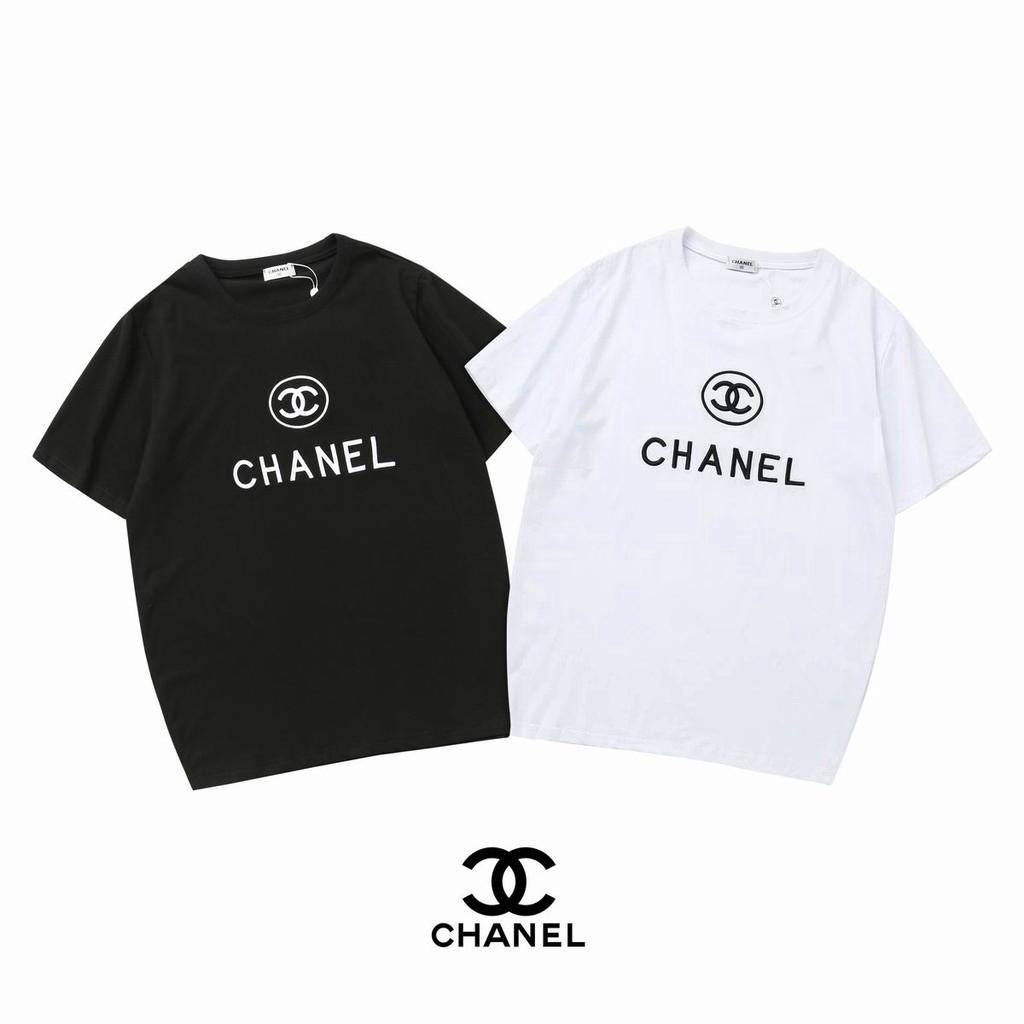 เสื้อยืดพิมพ์ลาย Chanel แฟชั่นสำหรับผู้ชายผู้หญิง