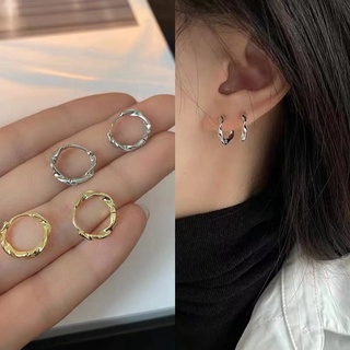 Temperament Small Twisted Hoop Earrings Womens Fashion New Trendy Niche Design Sense Small Earrings Simple Ear Jewelry Women