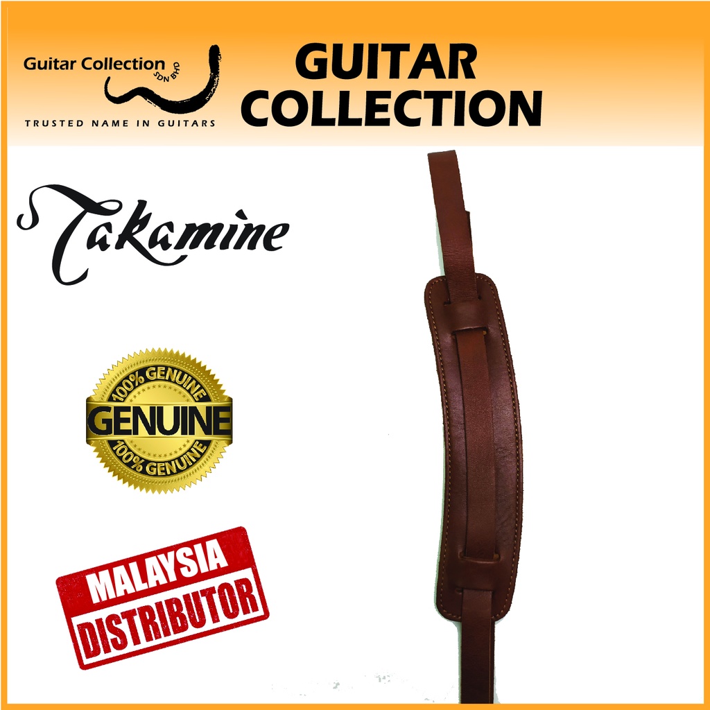 Takamine TGS-7BR GUITAR STRAP, หนังทินเนอร์ (สีน้ําตาล)