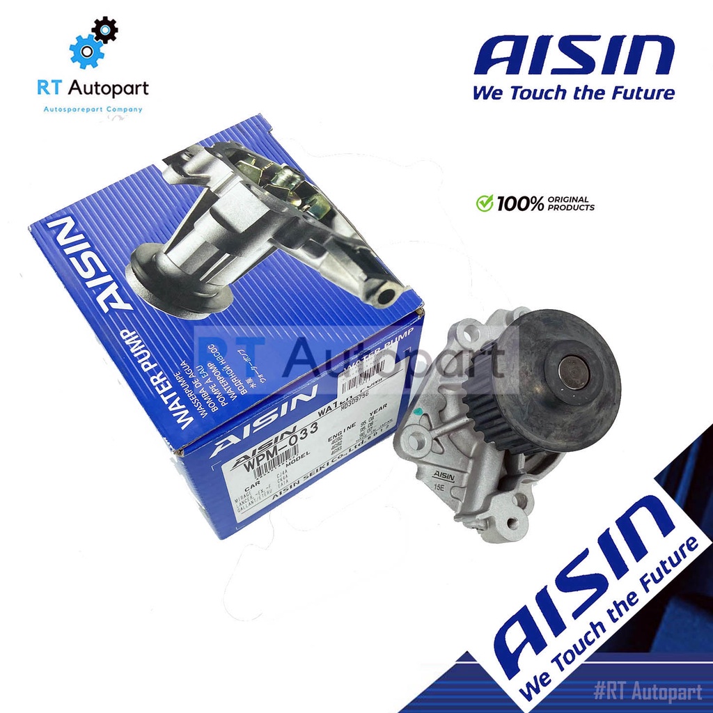 Aisin ปั๊มน้ำ Mitsubishi Lancer Ecar CK4 CK5 Cedia 4G93 เครื่อง1.8 / ปั้มน้ำ MD346790 / WPM033V