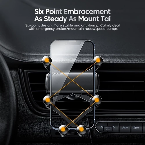 Essager ที่วางโทรศัพท์ในรถยนต์แบบแม่เหล็กโลหะแรงโน้มถ่วง Air Vent Mount 360 หมุนสําหรับสมาร์ทโฟนขนาด 4.7 ถึง 6.7 นิ้ว thumbnail 3