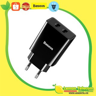 หัวชาร์จ Baseus Speed Mini Dual U Travel Charger 10.5W EU/UK สีดำ/ขาว