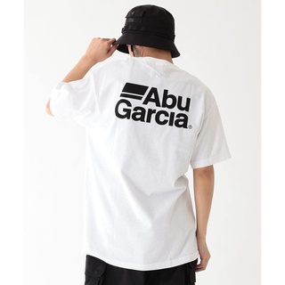 Beams X ABU GARCIA เสื้อยืดลําลอง ผ้าฝ้าย แขนสั้น พิมพ์ลายโลโก้ ด้านหลัง สไตล์ญี่ปุ่น สําหรับตกปลากลางแจ้ง