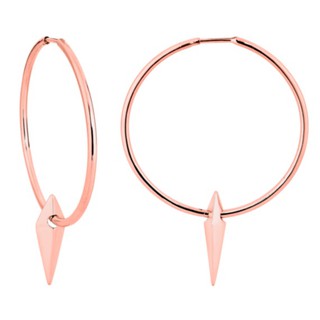 Haus of Jewelry - Carla Hoop Earrings - สี Pinkgold