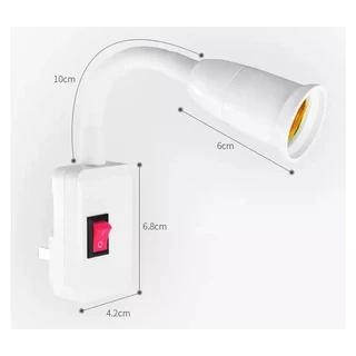 ขั้วหลอดไฟ ตัวแปลงอะแดปเตอร์ E27-E27 ฐานโคมไฟแบบหมุนได้ 360° ที่ใส่หลอด LED ยาว 23cm Lamp Base Adapter