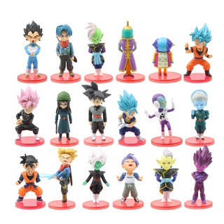 ฟิกเกอร์ Dragon Ball Super Goku Vegeta Broly Buu ของเล่นสําหรับเด็ก 18 ชิ้น