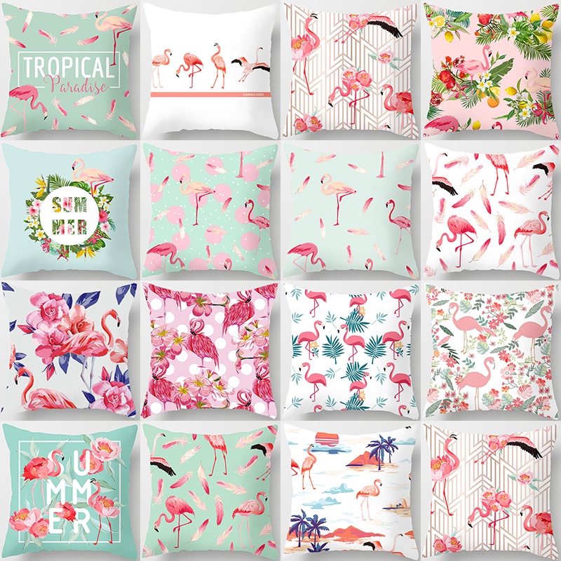 Flamingo พิมพ์เบาะรองนั่งปลอกหมอนสําหรับงานแต่งงานตกแต่งบ้าน 45*45 ซม.ตกแต่ง Party DIY วันเกิดอุปกรณ์เสริมอุปกรณ์