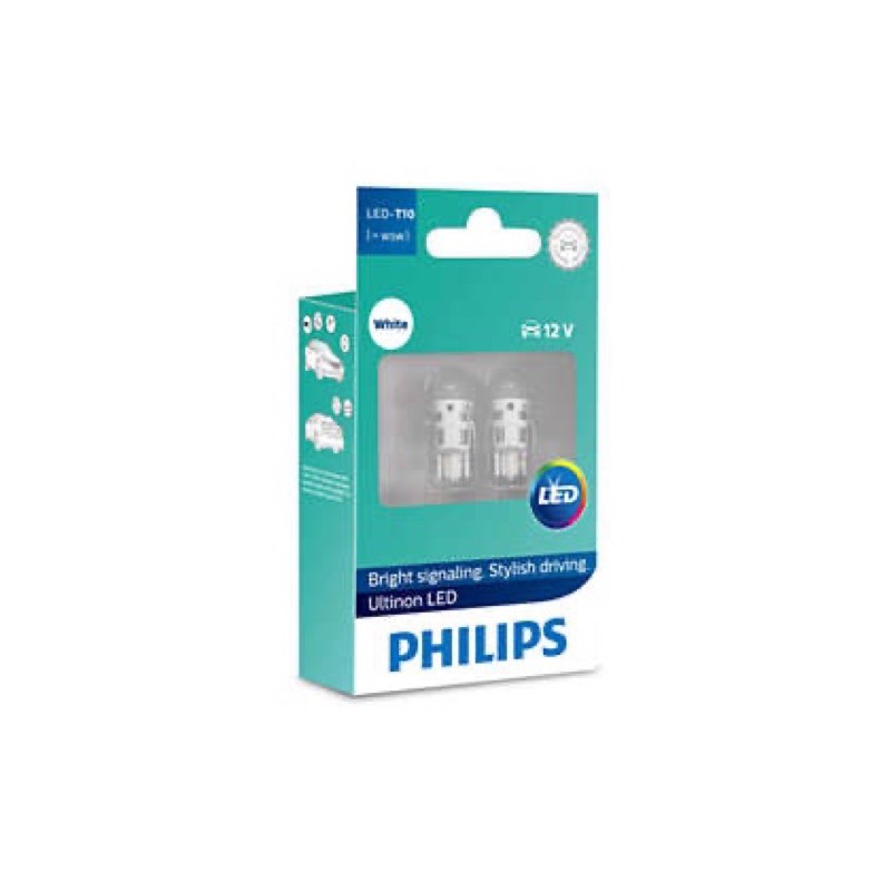 PHILIPS T 10 LED BULBS W5W SUPER WHITE BRIGHT SIGNALS