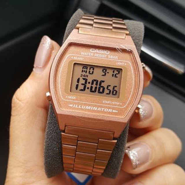B-640WC-5A Pink gold นาฬิกาข้อมือCASIO สินค้ารับประกันศูนย์เซ็นทรัลCMG 1 ปี