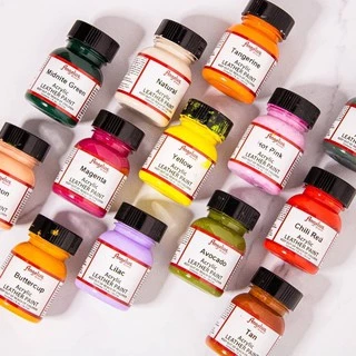 Angelus Paint สีอะคริลิคสำหรับทาวัสดุหนัง รองเท้าผ้าใบ กระเป๋า แบบพื้นฐาน 1/5 ขนาด 1oz. Made in USA.