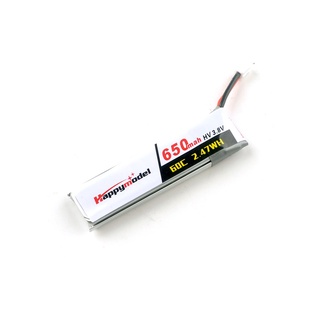 Moblite7 แบตเตอรี่ Battery อะไหล่โดรน FPV Racing HappyModel Moblite7 3.8V 650mA 30-60C PH2.0 หรือโดรน FPV สายจิ๋วอื่นๆ