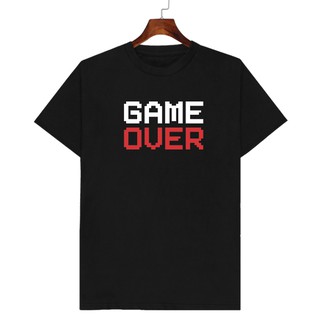 เสื้อยืด สีดำ GAME OVER คอกลม มีเก็บปลายทาง