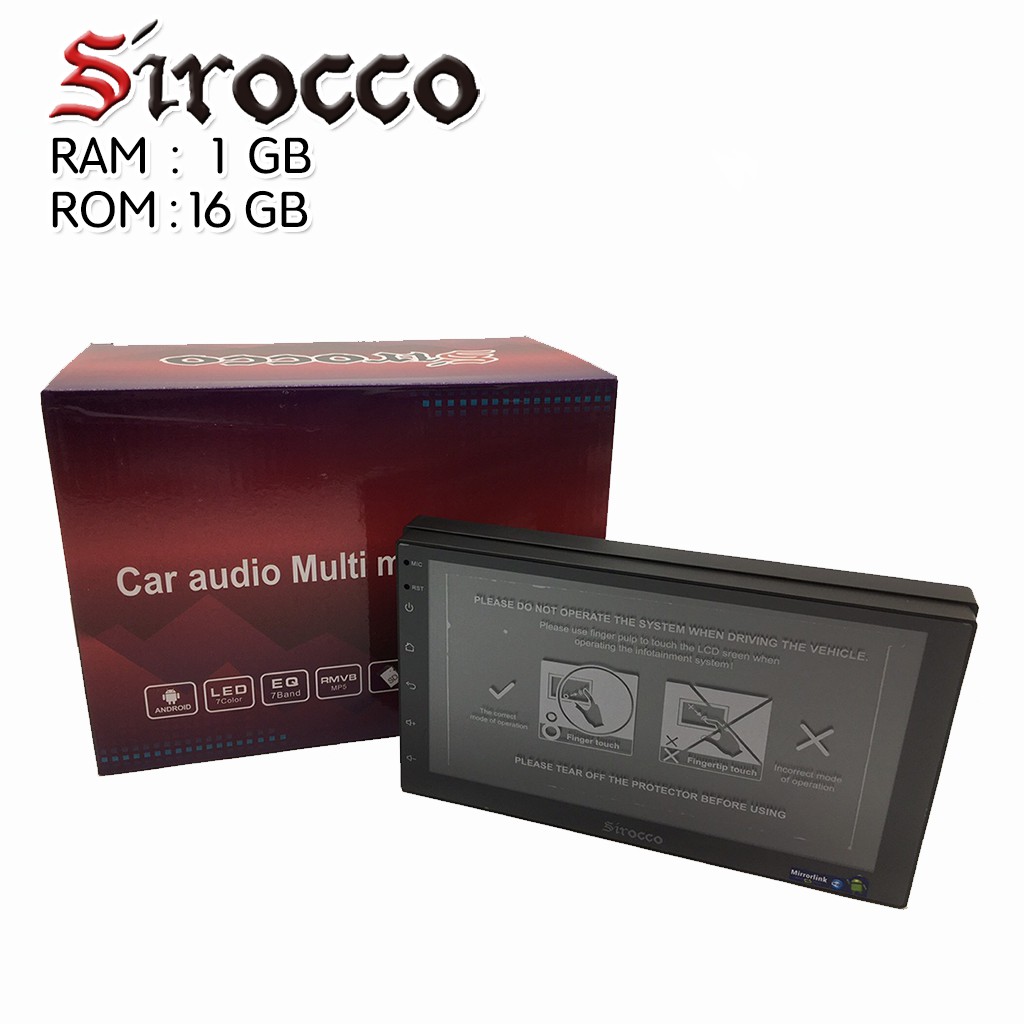 SIROCCO จอติดรถยนต์ 2 Din Android 9.1 ขนาด  7 นิ้ว (ไม่เล่นแผ่น) แบ่งเล่นได้ 2 หน้าจอ Ram 1 GB/ Rom 16 GB