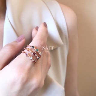 แหวนนพเก้าแท้ แบรนด์ Naft Jewelry รุ่น 3 แถว